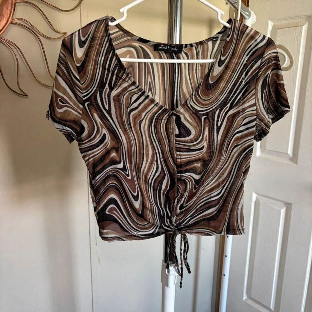 Sheer Y2K cropped top size XL